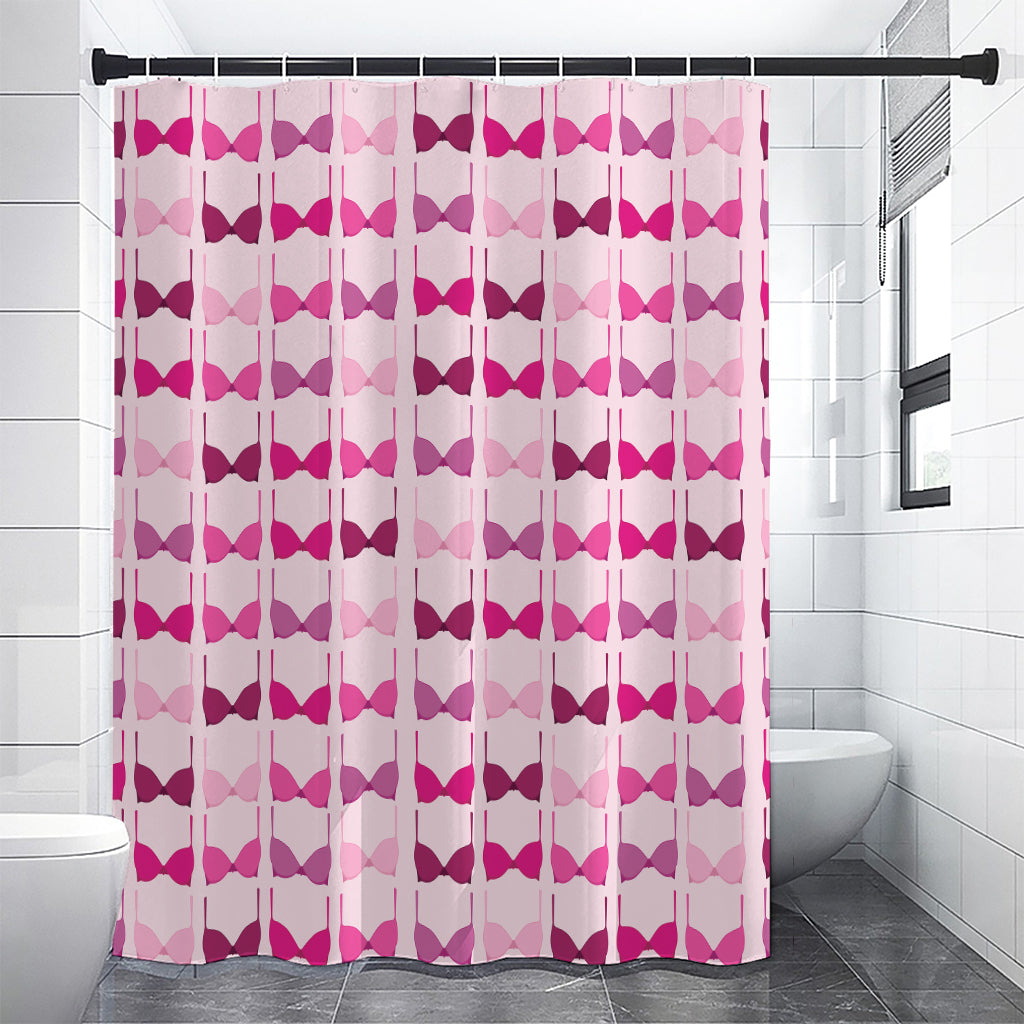 Pink Bra Breast Cancer Pattern Print Premium Shower Curtain