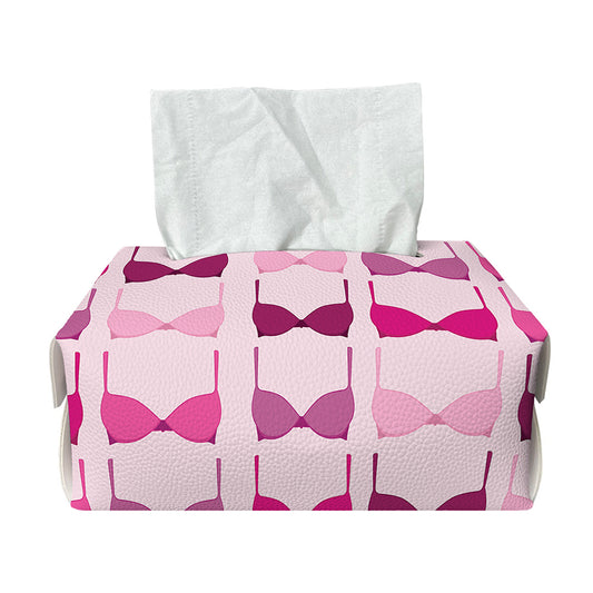 Pink Bra Breast Cancer Pattern Print Rectangle Tissue Box Cover