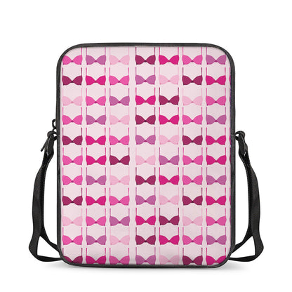 Pink Bra Breast Cancer Pattern Print Rectangular Crossbody Bag