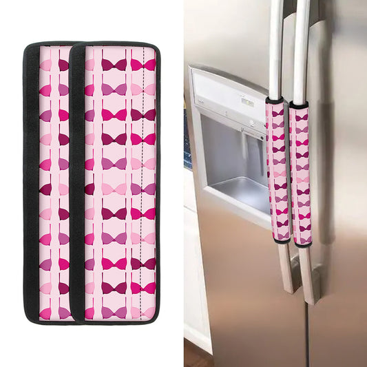 Pink Bra Breast Cancer Pattern Print Refrigerator Handle Covers