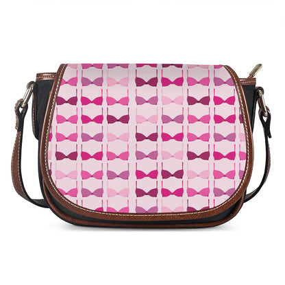 Pink Bra Breast Cancer Pattern Print Saddle Bag