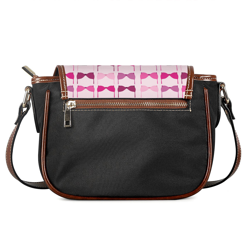 Pink Bra Breast Cancer Pattern Print Saddle Bag