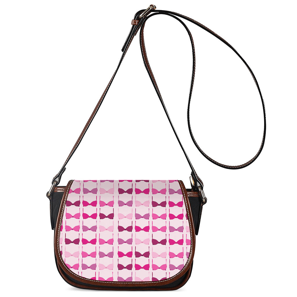 Pink Bra Breast Cancer Pattern Print Saddle Bag