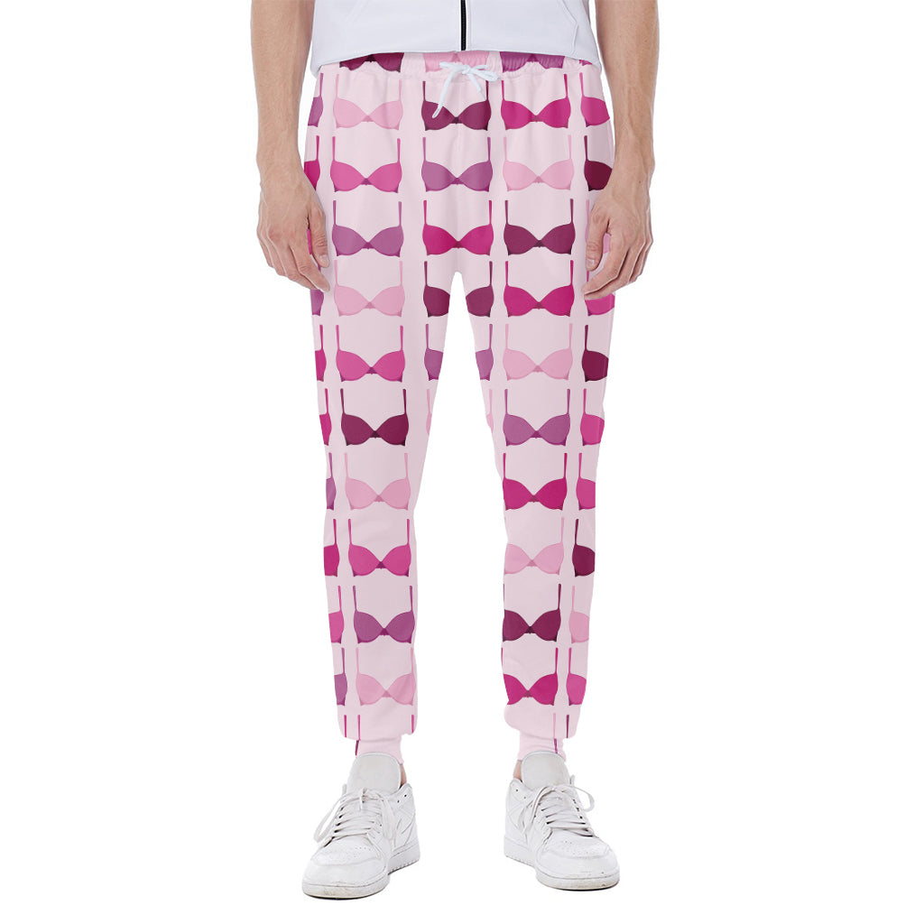 Pink Bra Breast Cancer Pattern Print Scuba Joggers