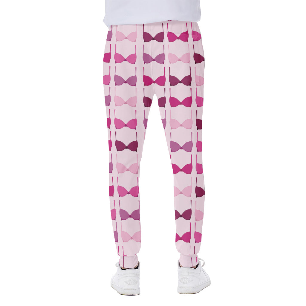 Pink Bra Breast Cancer Pattern Print Scuba Joggers