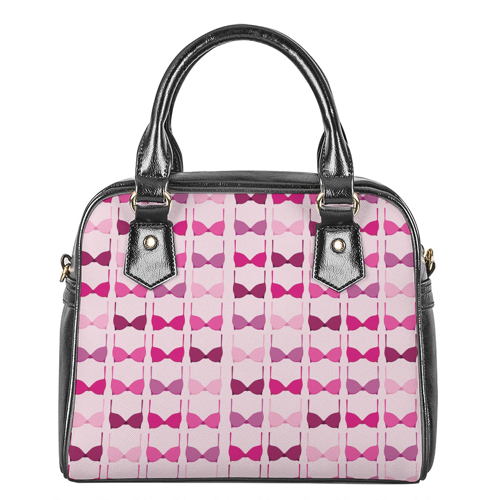 Pink Bra Breast Cancer Pattern Print Shoulder Handbag