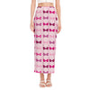 Pink Bra Breast Cancer Pattern Print Side Slit Maxi Skirt