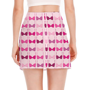 Pink Bra Breast Cancer Pattern Print Side Slit Mini Skirt