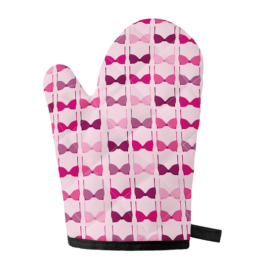 Pink Bra Breast Cancer Pattern Print Single Oven Mitt