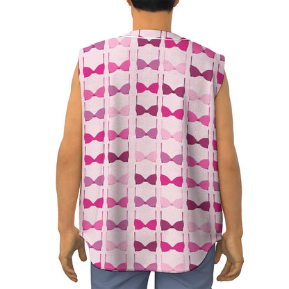 Pink Bra Breast Cancer Pattern Print Sleeveless Baseball Jersey