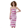Pink Bra Breast Cancer Pattern Print Slim Fit Midi Cami Dress