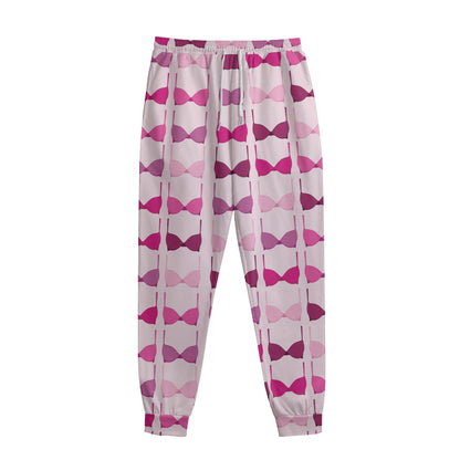Pink Bra Breast Cancer Pattern Print Sweatpants