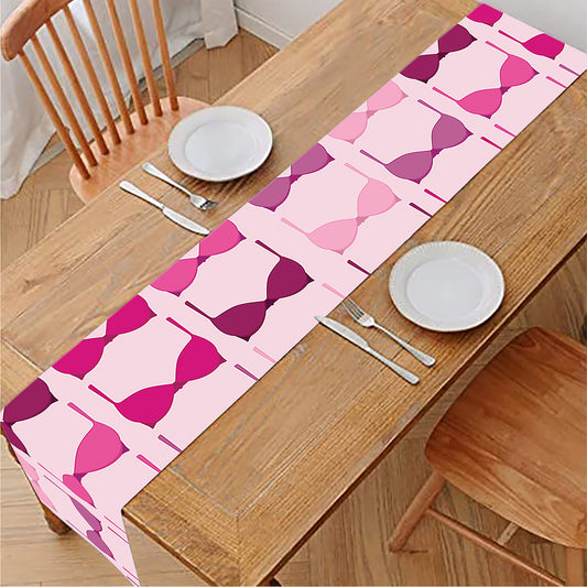 Pink Bra Breast Cancer Pattern Print Table Runner