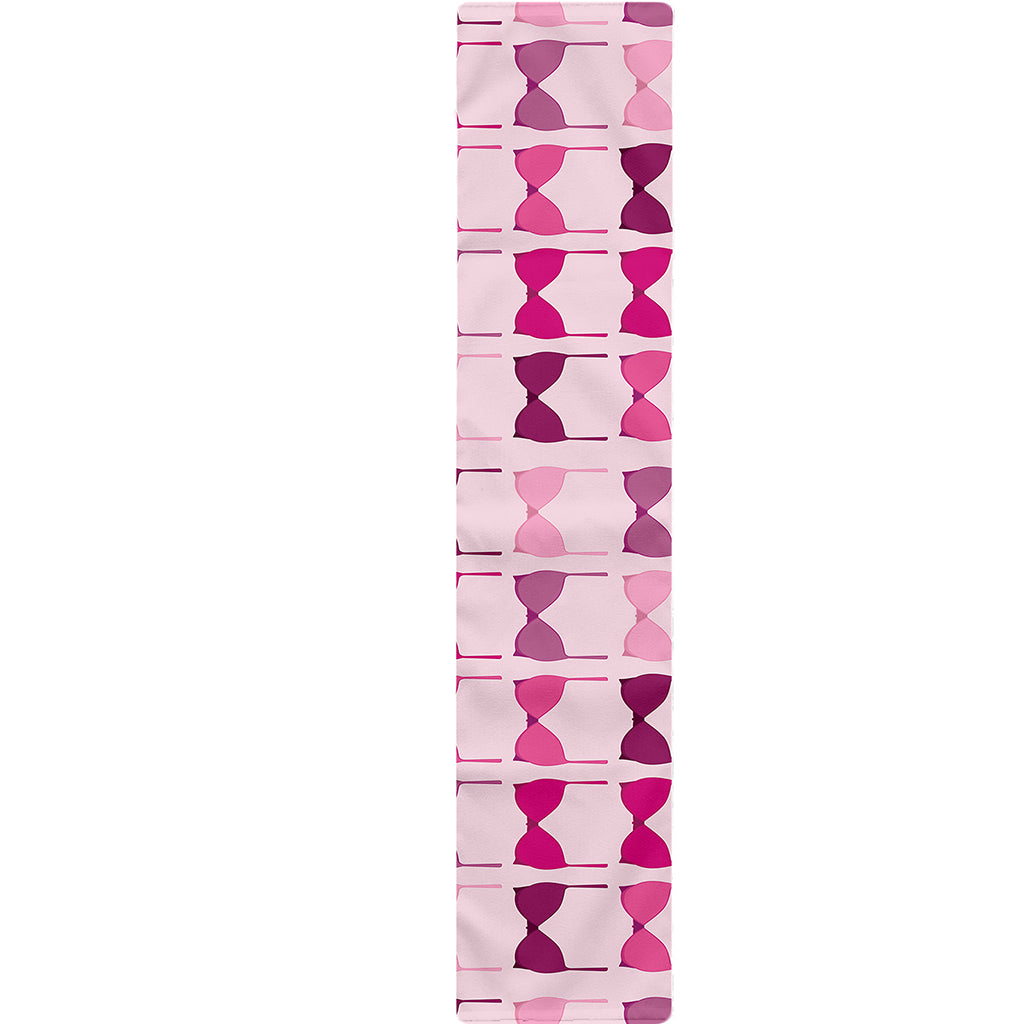 Pink Bra Breast Cancer Pattern Print Table Runner