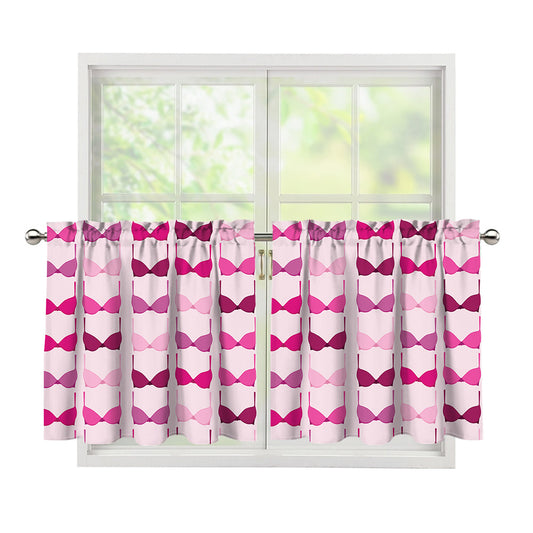 Pink Bra Breast Cancer Pattern Print Tier Curtains