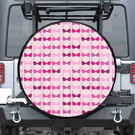 Pink Bra Breast Cancer Pattern Print Tire Cover