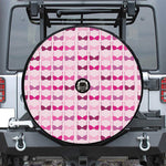 Pink Bra Breast Cancer Pattern Print Tire Cover With Camera Hole