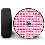 Pink Bra Breast Cancer Pattern Print Tire Cover With Camera Hole