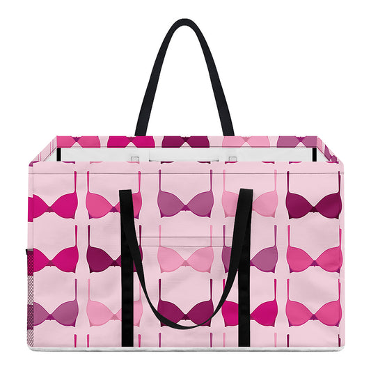 Pink Bra Breast Cancer Pattern Print Utility Tote Bag