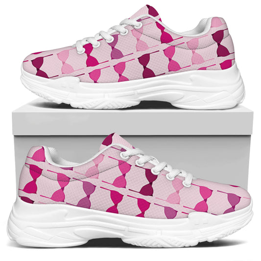 Pink Bra Breast Cancer Pattern Print White Chunky Shoes