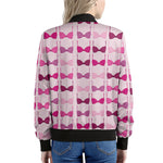 Pink Bra Breast Cancer Pattern Print Women's Bomber Jacket