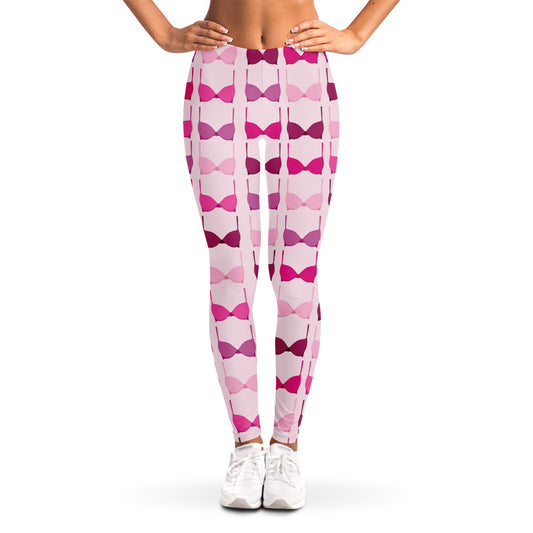 Pink Bra Breast Cancer Pattern Print Women's Leggings