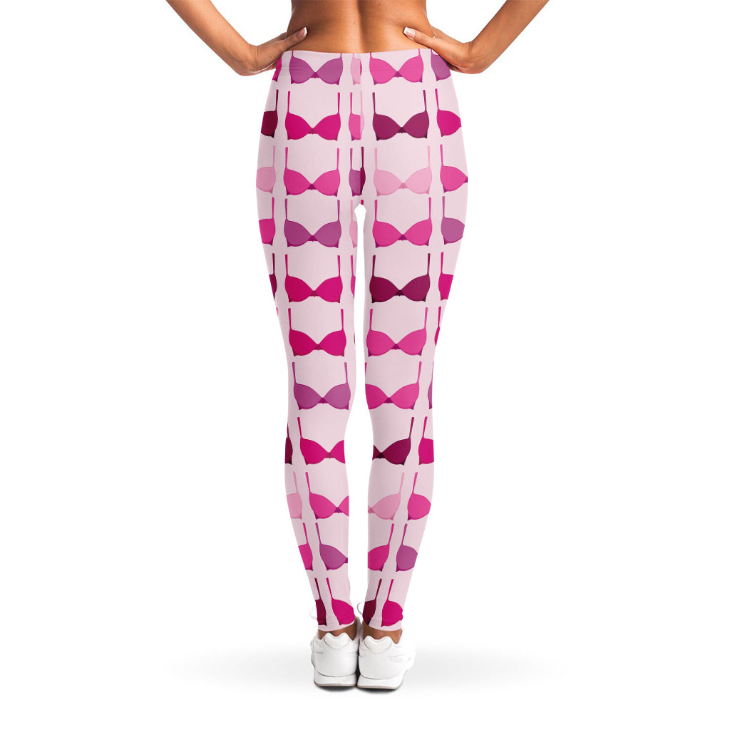 Pink Bra Breast Cancer Pattern Print Women's Leggings