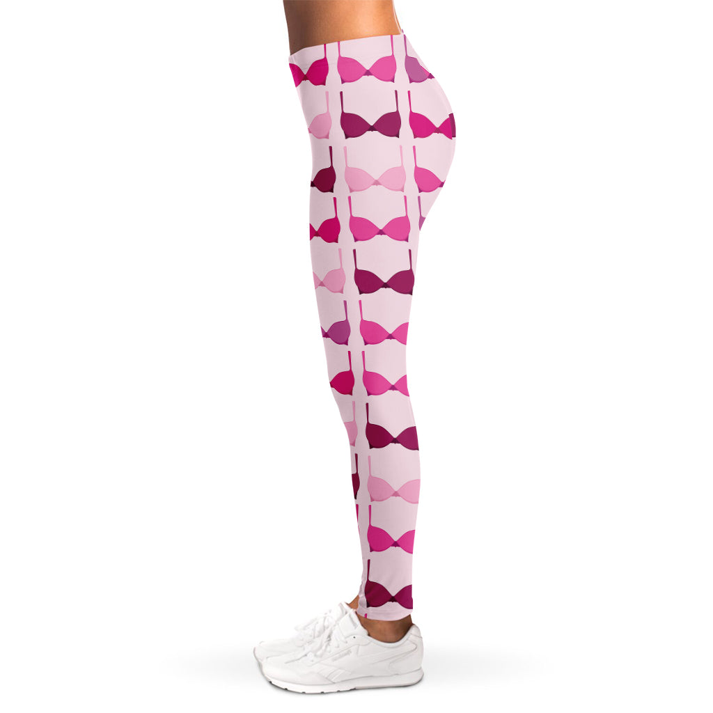 Pink Bra Breast Cancer Pattern Print Women's Leggings