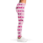 Pink Bra Breast Cancer Pattern Print Women's Leggings