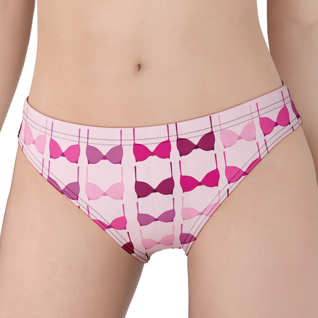 Pink Bra Breast Cancer Pattern Print Women's Panties