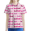 Pink Bra Breast Cancer Pattern Print Women's Polo Shirt