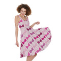 Pink Bra Breast Cancer Pattern Print Sleeveless Knee Length Dress