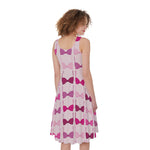 Pink Bra Breast Cancer Pattern Print Women's Sleeveless Dress
