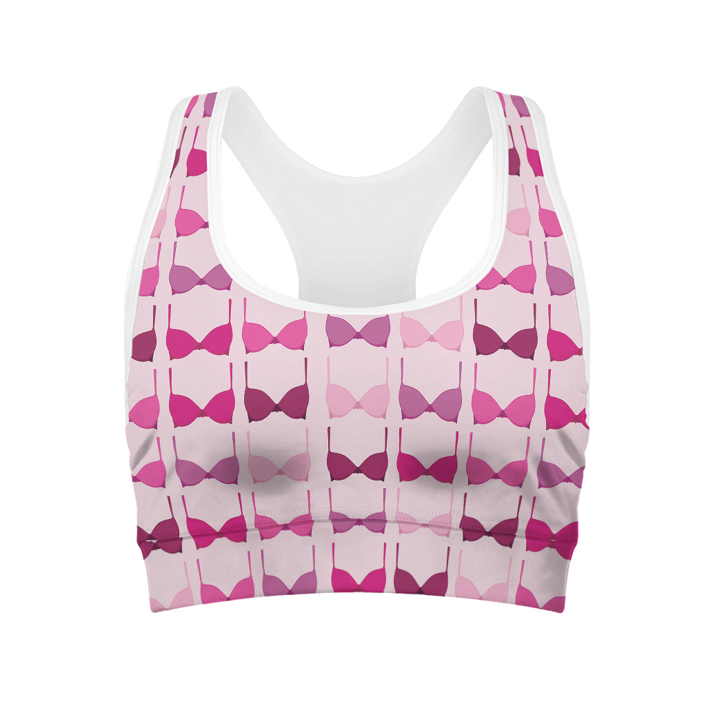Pink Bra Breast Cancer Pattern Print Women's Sports Bra