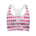 Pink Bra Breast Cancer Pattern Print Women's Sports Bra