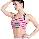 Pink Bra Breast Cancer Pattern Print Women's Sports Bra