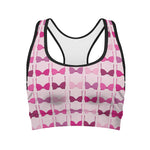 Pink Bra Breast Cancer Pattern Print Women's Sports Bra
