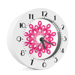 Pink Breast Cancer Ribbon Flower Print Alarm Clock