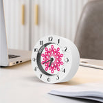 Pink Breast Cancer Ribbon Flower Print Alarm Clock