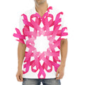 Pink Breast Cancer Ribbon Flower Print Aloha Shirt