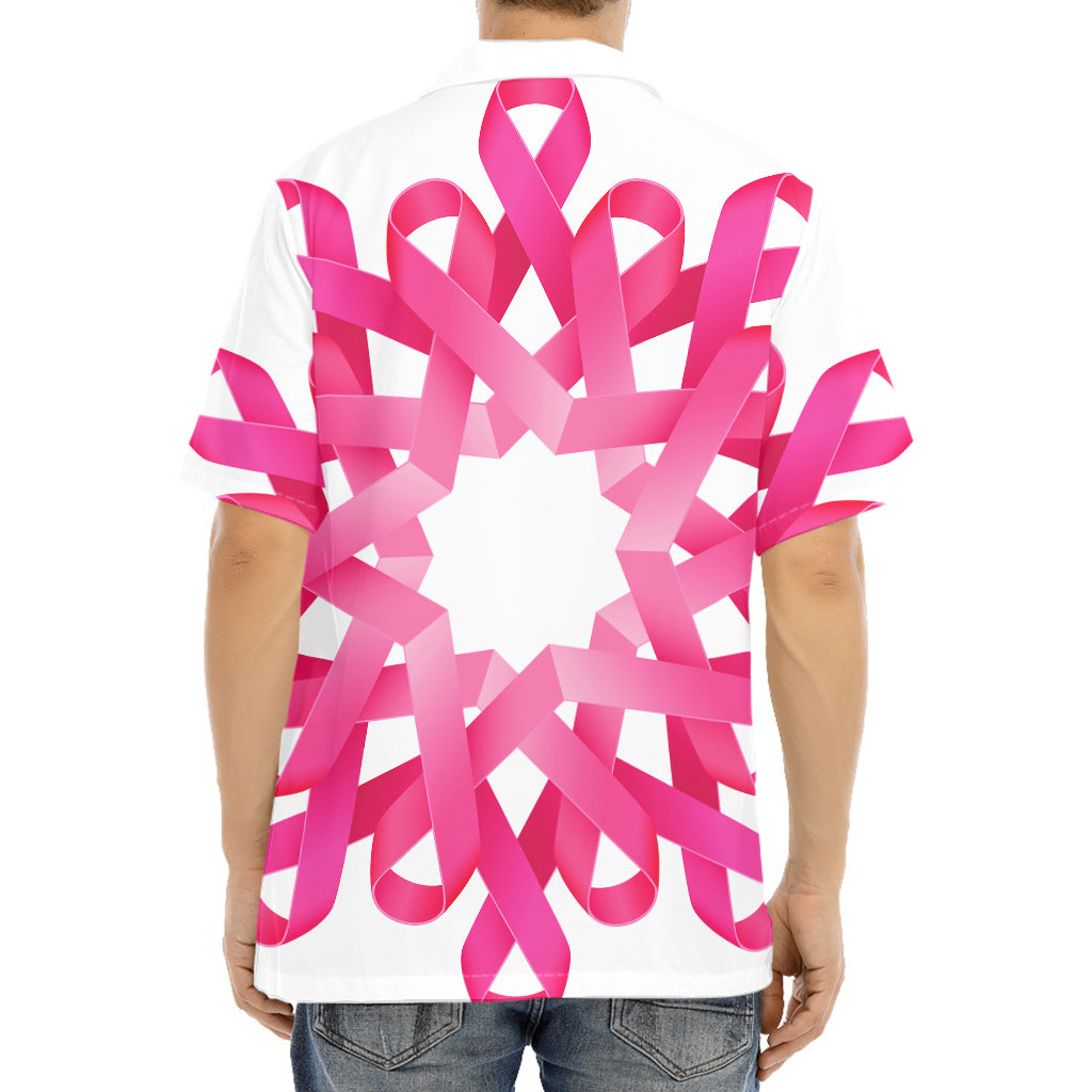 Pink Breast Cancer Ribbon Flower Print Aloha Shirt