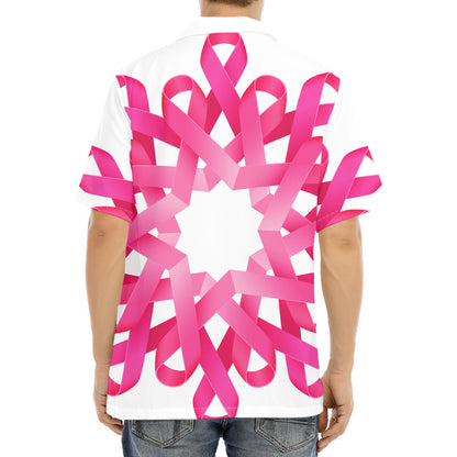 Pink Breast Cancer Ribbon Flower Print Aloha Shirt
