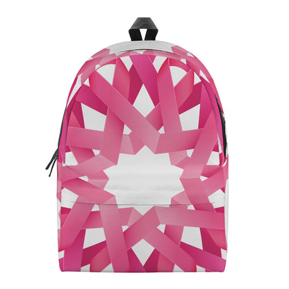 Pink Breast Cancer Ribbon Flower Print Backpack