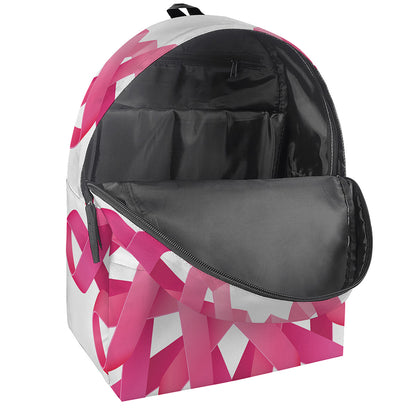 Pink Breast Cancer Ribbon Flower Print Backpack
