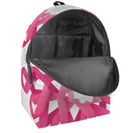 Pink Breast Cancer Ribbon Flower Print Backpack