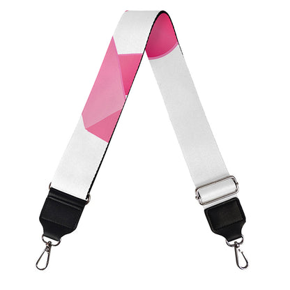 Pink Breast Cancer Ribbon Flower Print Bag Strap