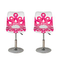 Pink Breast Cancer Ribbon Flower Print Bar Stool Covers