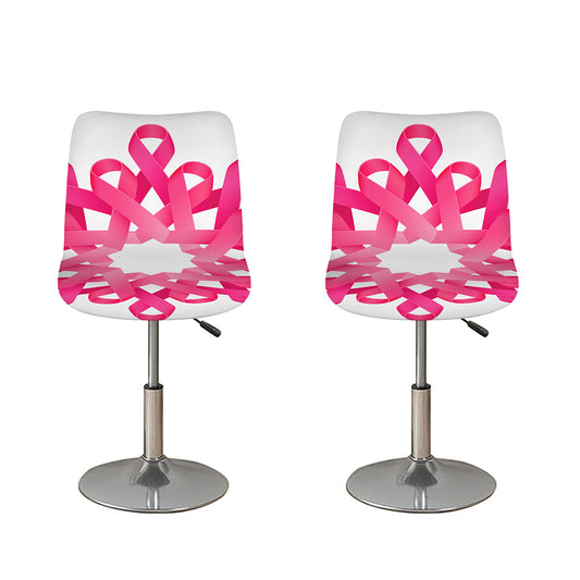 Pink Breast Cancer Ribbon Flower Print Bar Stool Covers