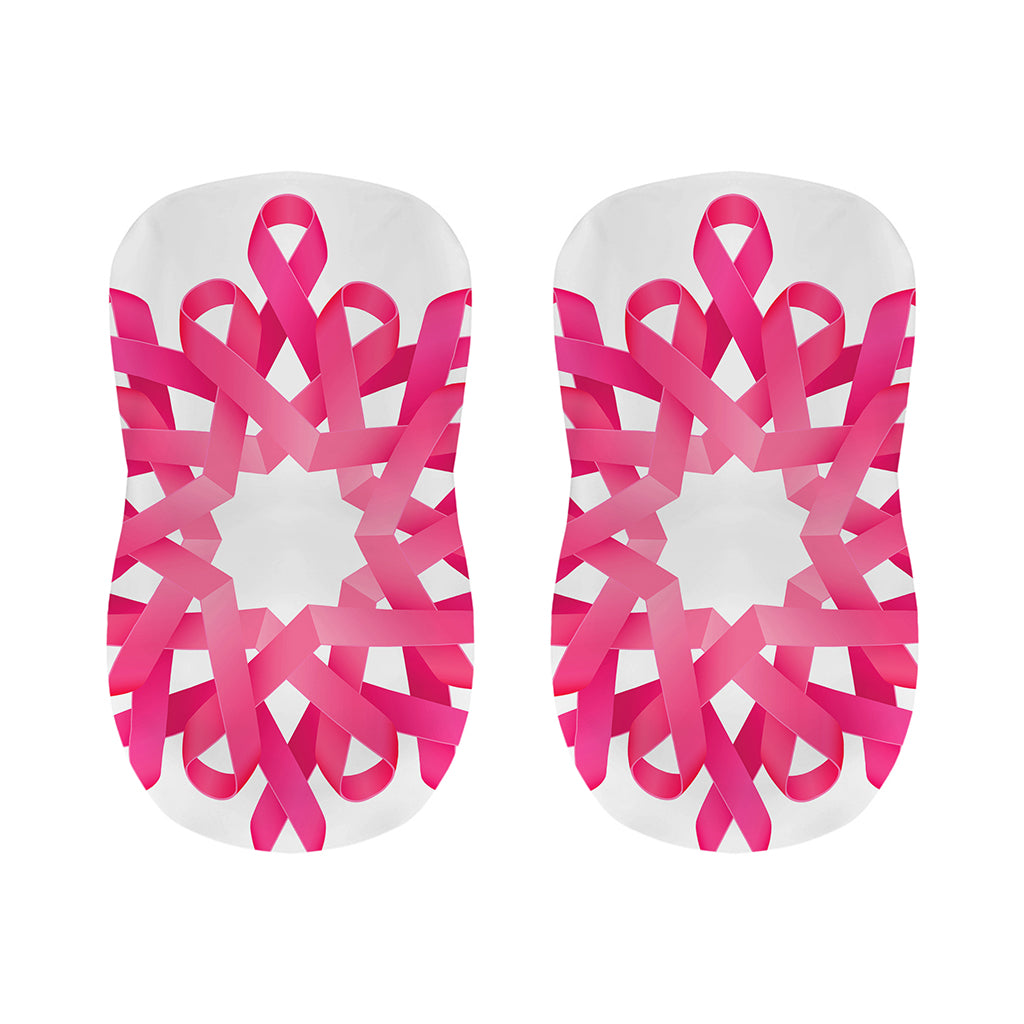 Pink Breast Cancer Ribbon Flower Print Bar Stool Covers
