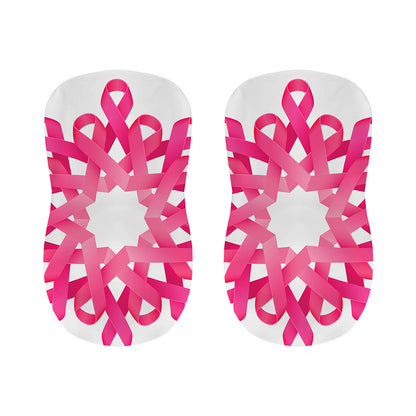Pink Breast Cancer Ribbon Flower Print Bar Stool Covers